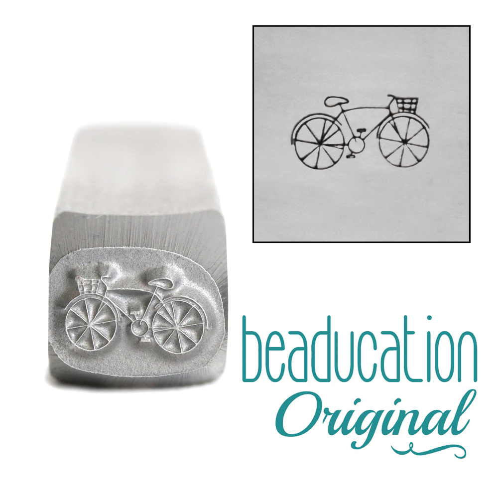 Metal Stamping Tools Hipster Bicycle Metal Design Stamp, 8mm - Beaducation Original